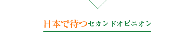 日本で待つセカンドオピニオン